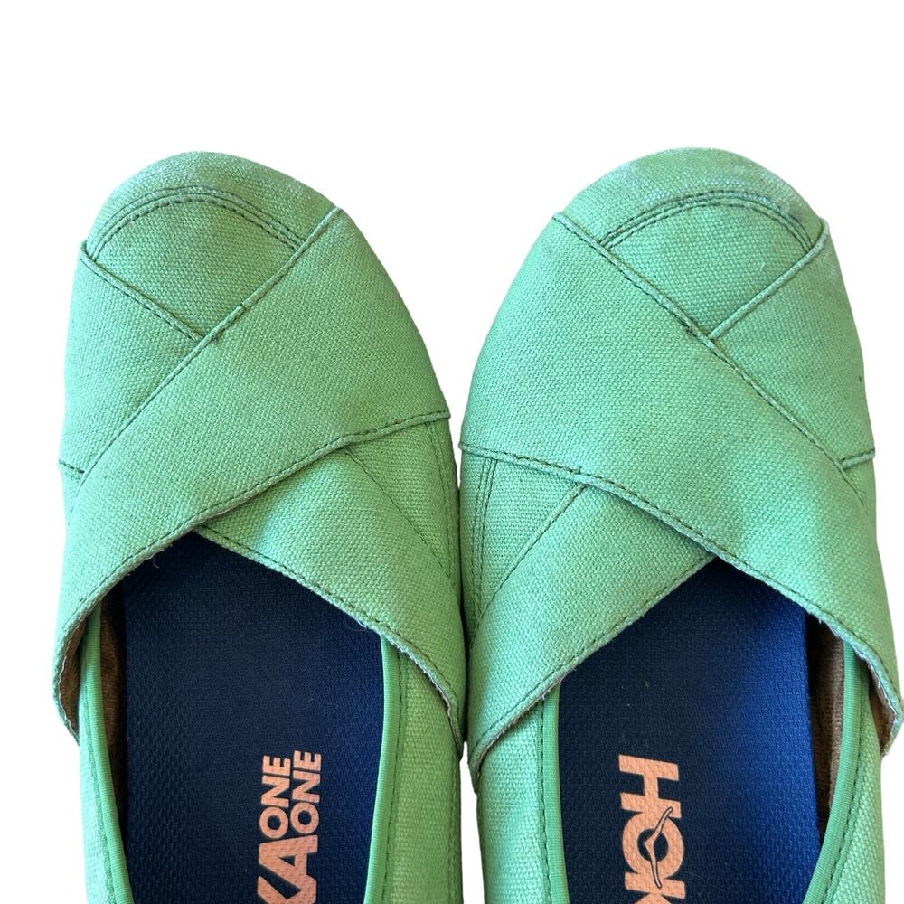 Mozo Sport Flat Shoe Womens Size 7 Comfort Green Slip Ons Travel #3734 Canvas - Picture 8 of 13